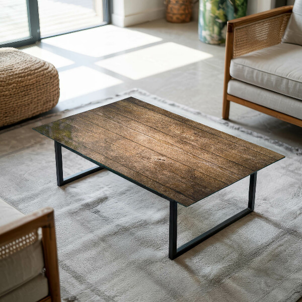 Tampo de vidro retangular Padrão de painéis de madeira