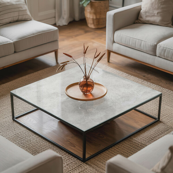 Tampo de vidro retangular com impressão Betão com fissuras