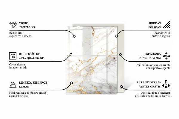 Tampo de vidro decorativo com impressão Ornamentos em estilo mosaico