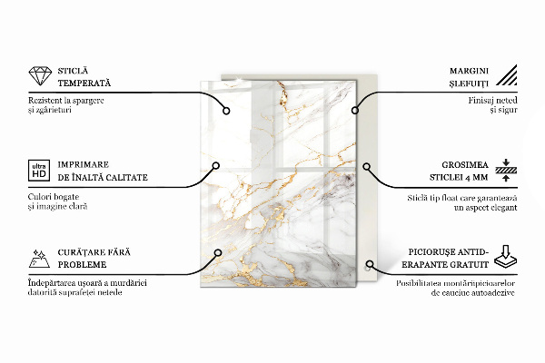 Tampo de vidro decorativo com impressão Ornamentos em estilo mosaico