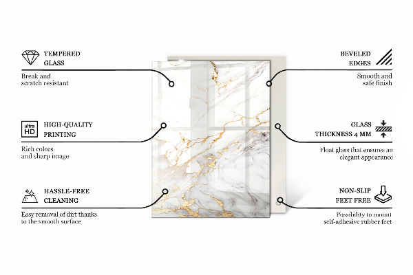 Tampo de vidro decorativo com impressão Ornamentos em estilo mosaico