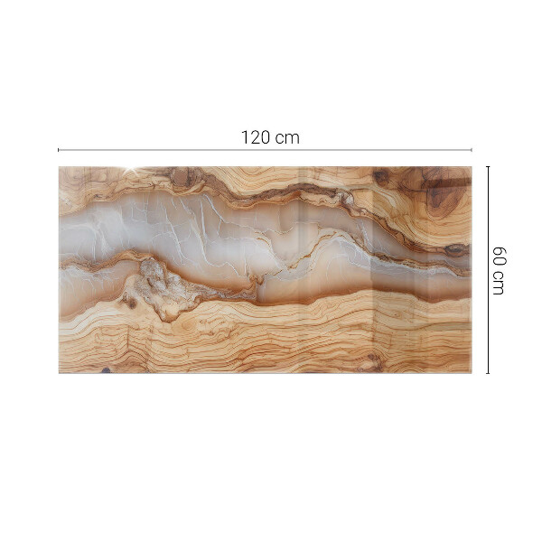 Tampo de vidro decorativo com impressão Padrão natural em madeira e resina