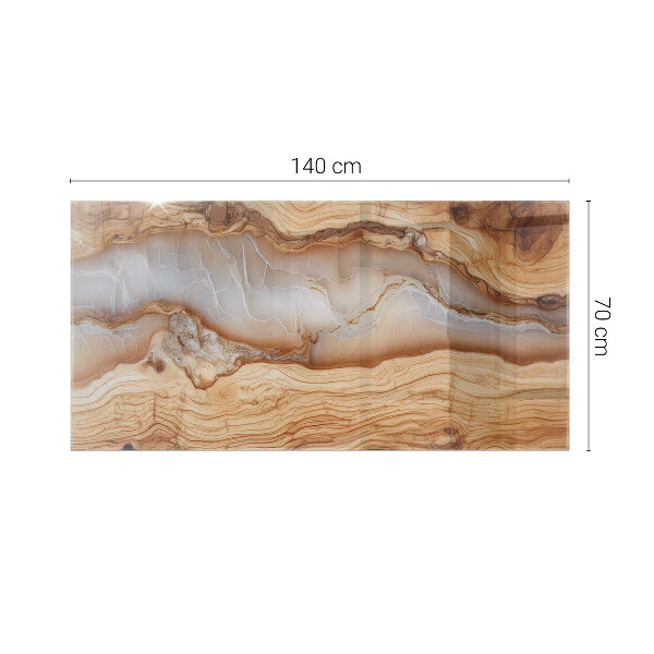 Tampo de vidro decorativo com impressão Padrão natural em madeira e resina