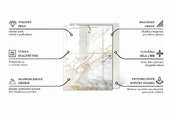 Tampo de vidro decorativo com impressão Padrão natural em madeira e resina