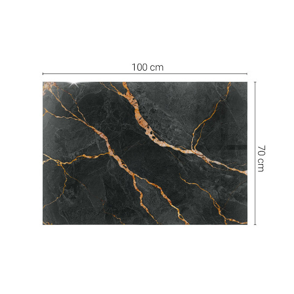 Tampo de vidro retangular Padrão em mármore com veios delicados